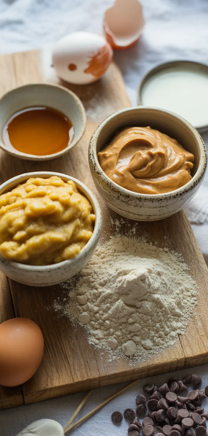 Ingredients photo for Gluten Free Peanut Butter Banana Muffins Recipe
