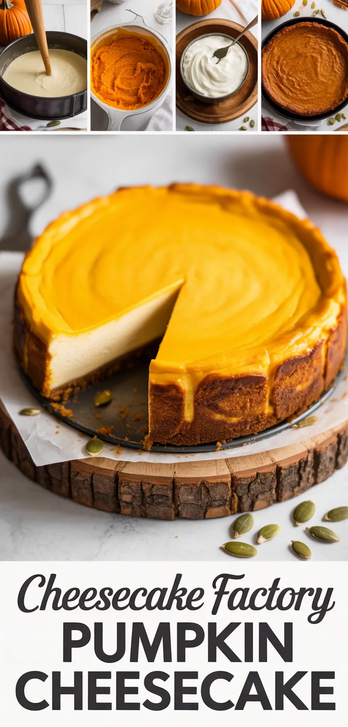 A photo of Cheesecake Factory Copycat Pumpkin Cheesecake Recipe